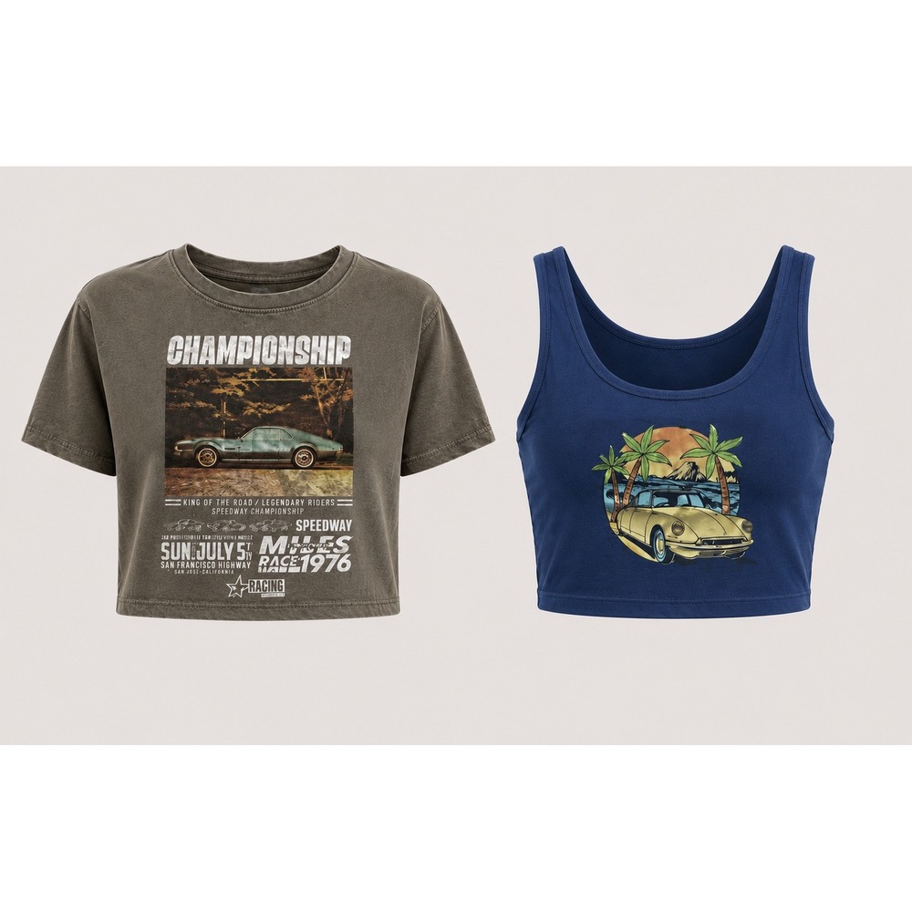 Urban Nation Racing Graphic Tee & Obsessive Love Car Tank Top Bundle Womens L